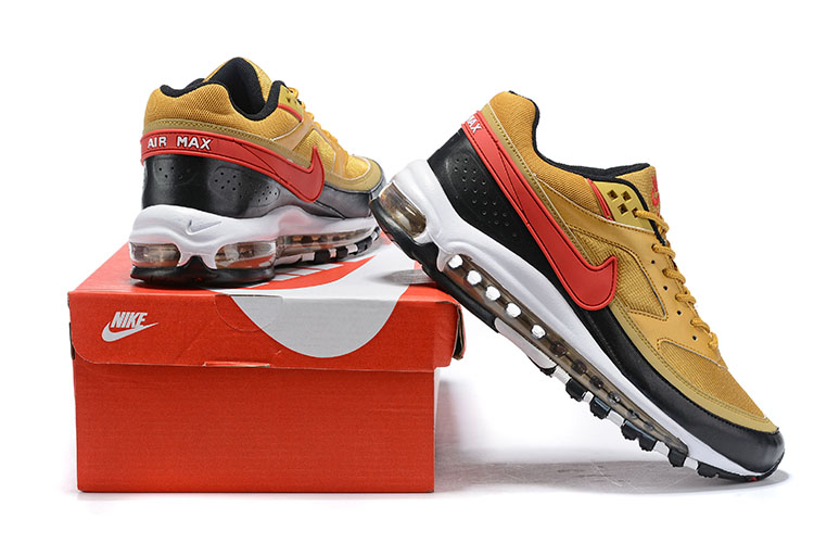 2020 Nike Air Max 97 BW Gold Yellow Black Red - Click Image to Close